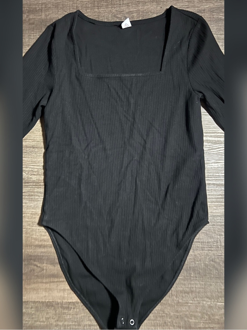 Women's Old Navy Black Long-Sleeve Square Neck Bodysuit - Picture 2 of 5